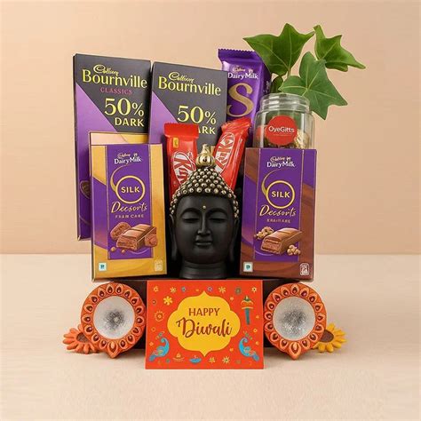 Buy/Send Diwali Chocolate Combo Gift Pack with Buddha Idol Online ...