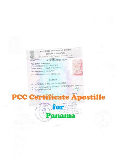 Police Clearance Certificate| PCC Apostille for Panama| PCC Attestation ...
