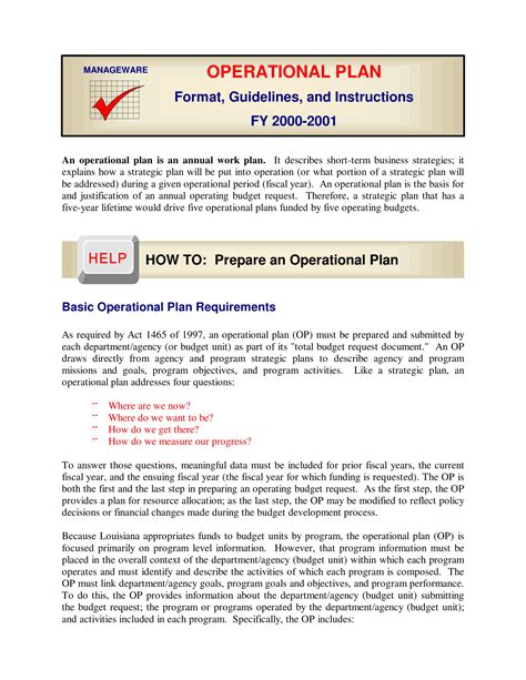 12+ Business Operational Plan Examples to Download