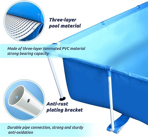 10x6.6x2.2ft Metal Frame Rectangular Swimming Pool India | Ubuy