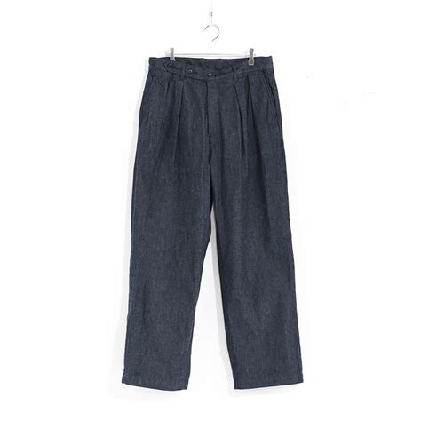 [ULPT65-KA200-B]ULTERIOR(アルテリア)WASHED LIGHT DENIM TUCKED TROUSERS(ウォッシ ...