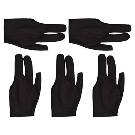 JBB Billiards Snooker Pool Nylon Gloves in Black (Pack of 5 Pieces ...