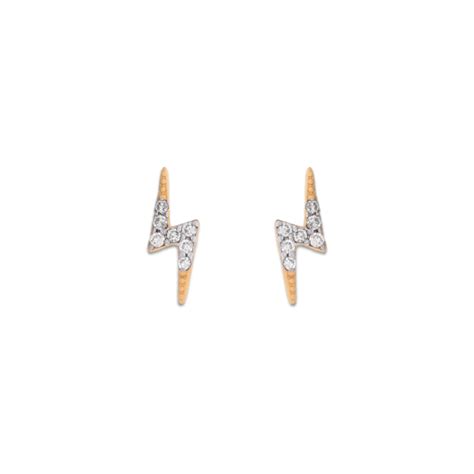 Diamond Lightning Bolt Studs – Starkle