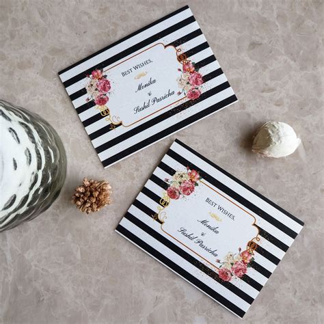 Black & White Stripes Floral Set of Gift Tags – Cuckoo & Crow