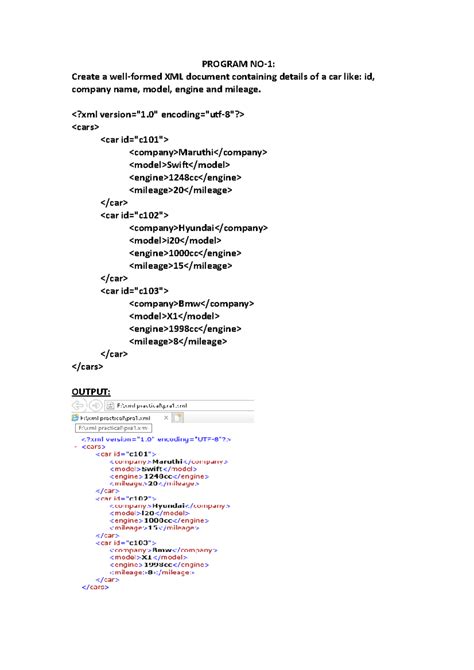 Xml Practical - abc - PROGRAM NO-1: Create a well-formed XML document ...