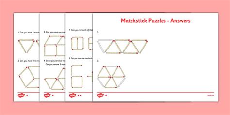 Differentiated Matchstick Activity - Problem-Solving Puzzle