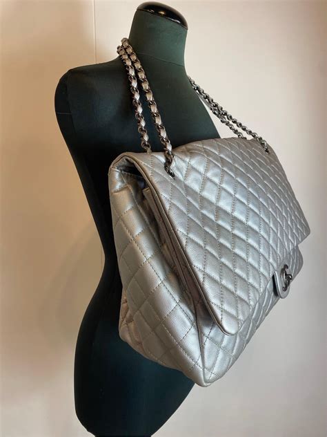 Chanel XXL silver Travel Bag For Sale at 1stDibs | chanel travel bag xxl, chanel xxl travel bag ...