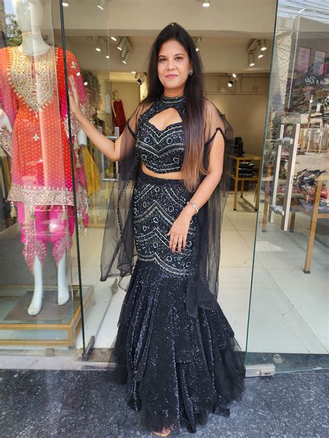 Black mermaid fishcut indowestern lehenga set – MODERNSAHIBA