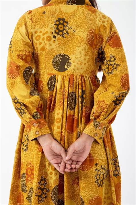 Inkriti "Timeless" Block Printed Organic Cotton Dress - Sunshine ...