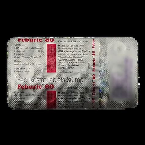FEBURIC 80MG TABLET 15'S : View Price, Combination and Alternatives ...