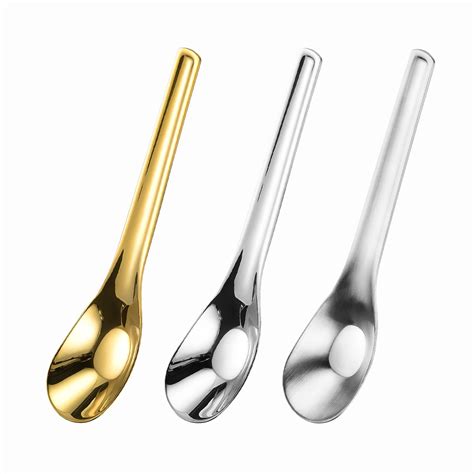 BERTDOMD Stainless Steel Soup Spoons Set, Large Round Deep Bowl Metal ...