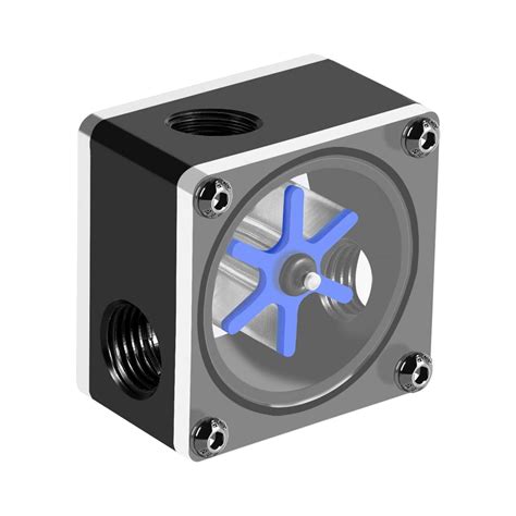 Computer Water Coolin Flow Meter, G1/4 Thread 6 Impeller 3 Ways Flow ...