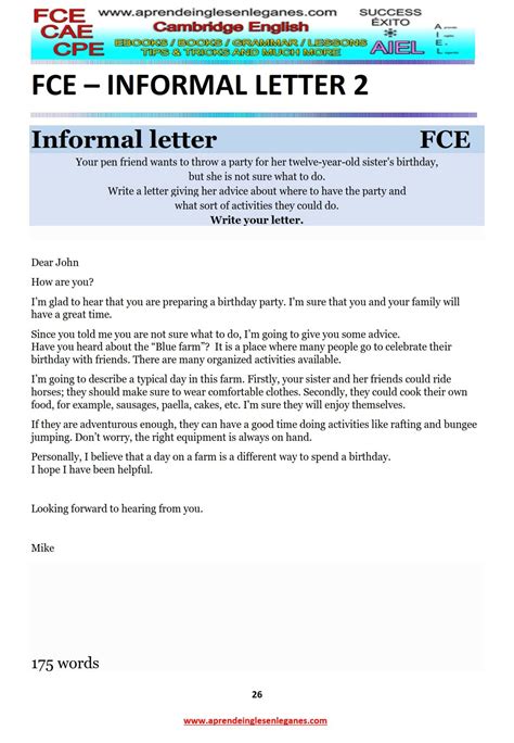 How To Write A Letter Fce - papers-exam