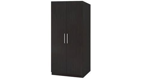 Adona Ariana 2-Door Wardrobe w/Long Hang and Drawer Antique Ebony ...