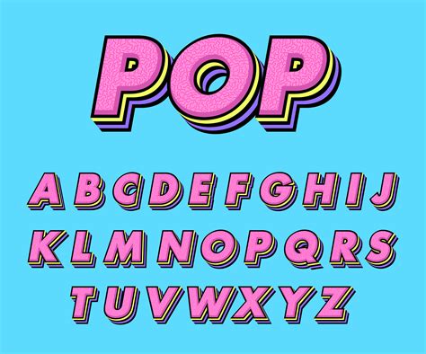 Pop art font style - Download Free Vectors, Clipart Graphics & Vector Art
