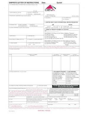 Fillable Online SHIPPER S LETTER OF INSTRUCTIONS Fax Email Print ...