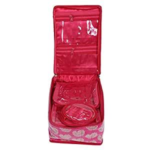 Kuber Industries Brocade Laminated Jewellery Kit,12 Pouches, Pink ...