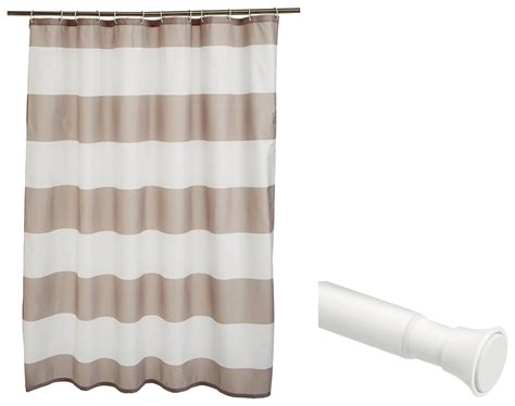 AmazonBasics Adjustable Shower Curtain Tension Rod - 24-36", White ...