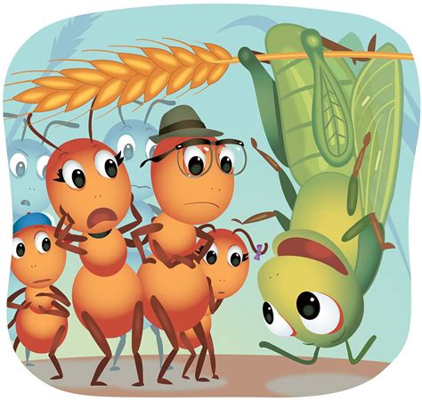 The Ant And The Grasshopper Clipart