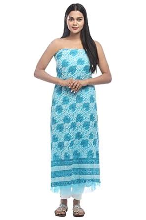 Buy Seva Chikan Hand Embroidered Blue Georgette Lucknawi Chikankari ...