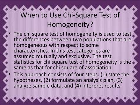 Homogeneity Chi Square