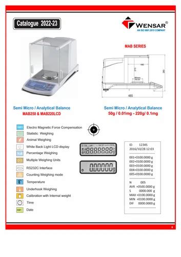 Analytical Balance - Digital Weighing Balance Touch Screen MAB 220T ...