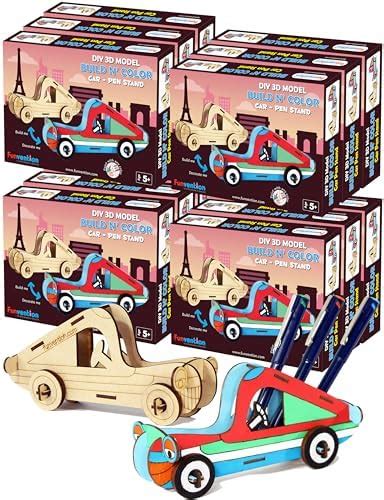 Funvention Car - 3D Coloring Model (Pack of 12) - DIY Desk Organizer ...