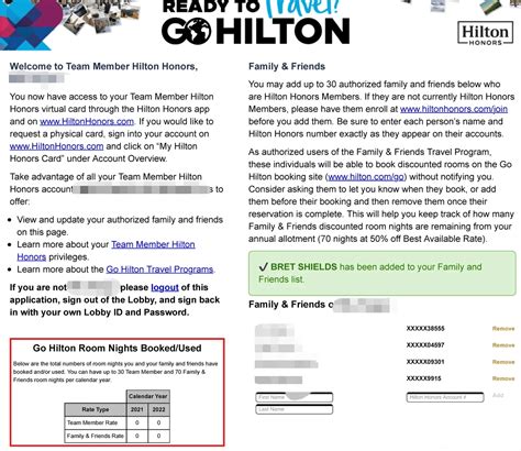 Hilton Family and Friends Rate: FFTP 10/20/40/70 Nights 2026 - Elite ...