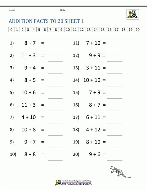 1st Grade Addition Worksheets 的图像结果