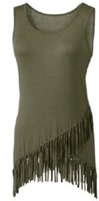plus size 2X Olive green Fri nged Top from Seventh Avenue Catalog new ...