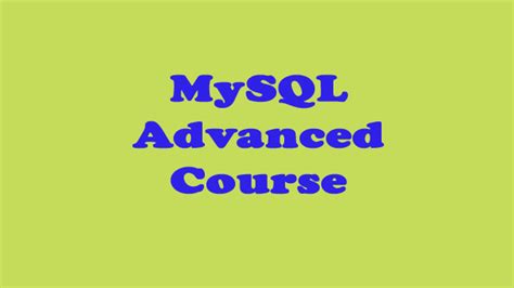 SQL Course MySQL 的图像结果