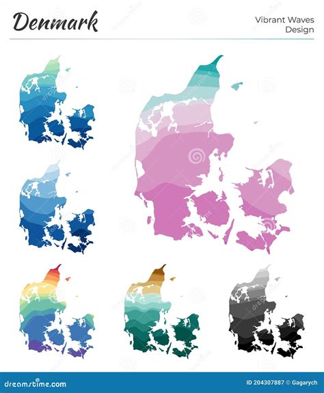 Set of Vector Maps of Denmark. Stock Vector - Illustration of geometric, concept: 204307887 - map of denmark svg