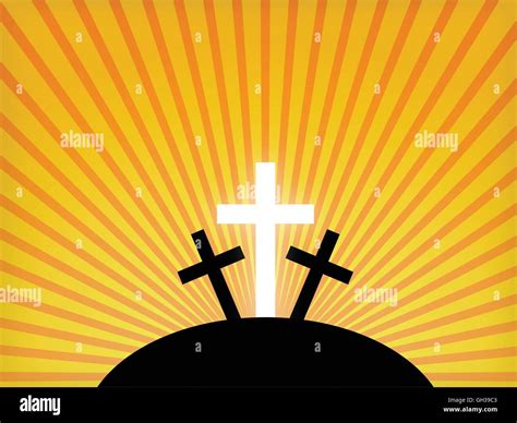 Silhouettes of crosses against a sunset sky. Easter background Stock Vector Image & Art - Alamy