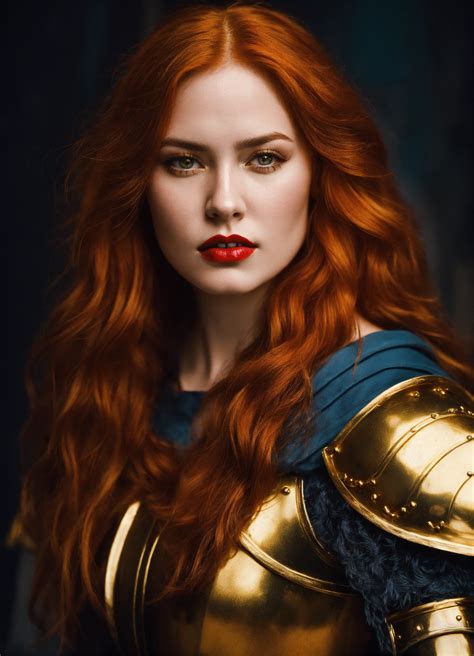 Lexica - Photo quality portrait of mighty female knight with flowing ...