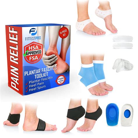Plantar Fasciitis Foot Pain Relief 14 Piece Kit – HSA/FSA Eligible Premium Planter Fasciitis ...
