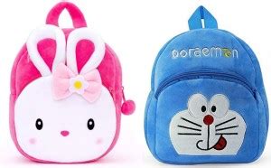 Fangsu kids School Bag / Soft Plush Bag/Soft Toys (Rabbit & Doraemon) 8 ...