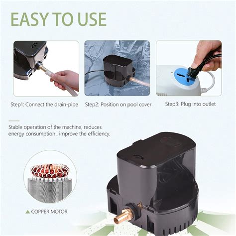 SurmountWay 1200 GPH Pool Cover Pump Above Ground India | Ubuy