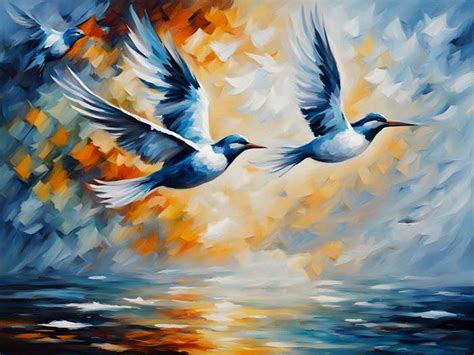 Painting of Birds Flying USA | Nature Canvas Wall Painting | ArtFactory