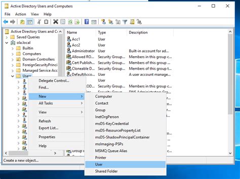 Create Domain User 的图像结果