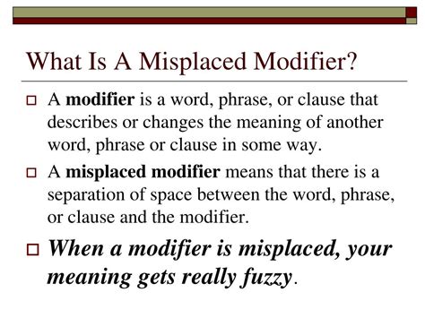 Image result for Misplaced Modifier Adjective Examples