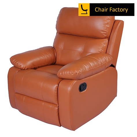 Abington Brown Leather Recliner Chair with Soft Padding and Lumbar ...