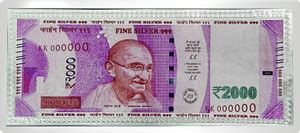 MAA SILVER Fine Silver Currency Note of Rs 2000 with 999 Purity Silver ...