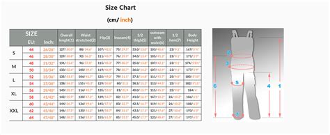 Overall Size Chart