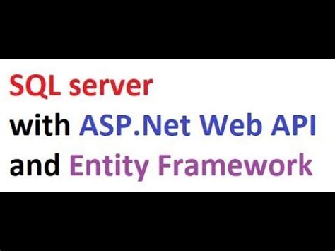 Image result for Web API with SQL Server