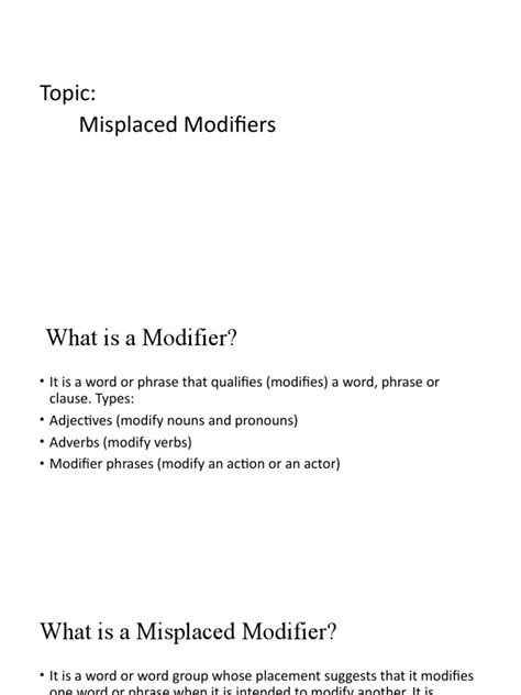 Image result for Misplaced Modifier Adjective Examples