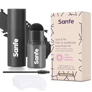 Sanfe Quick Fix Hair & Eyerbrow Touch Up Kit Black | Helps Cover Grey ...