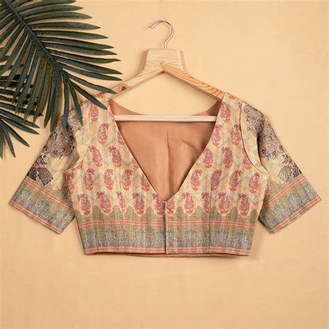 Madhuvanii Printed Boat Neck Blouse – Fabcurate
