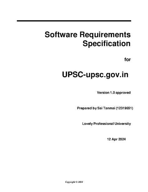 Cse 320 case study - Software Requirements Specification for UPSC-upsc ...