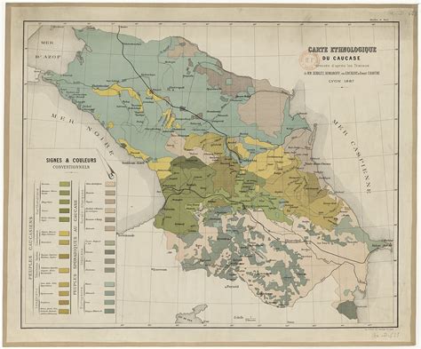 Ethnological map of the Caucasus (1887) | Old New Maps