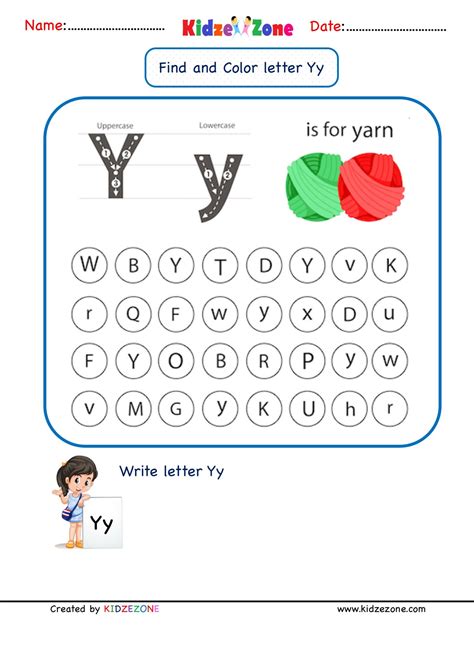 Kindergarten letter y find and color worksheet – Artofit